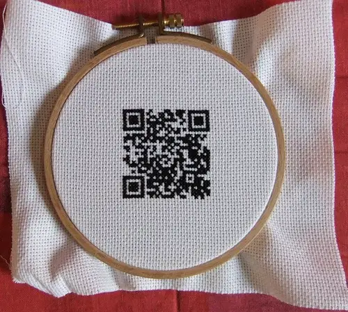Cross-stitched QR Code