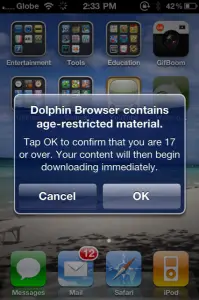 Dolphin Broswer Age-restricted