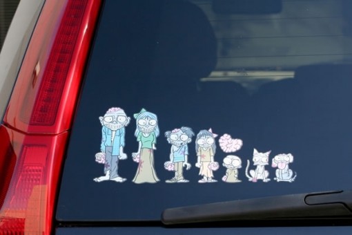 My Zombie Family Car Stickers 
