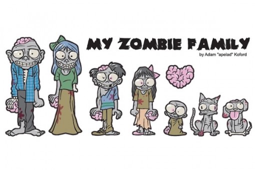 My Zombie Family Car Stickers