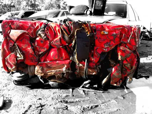 Wrecked Ferrari