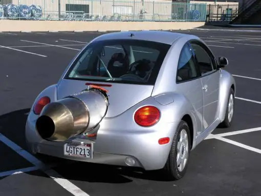 Jet-powered Volkswagen Beetle Rear View Jet-powered Volkswagen Beetle