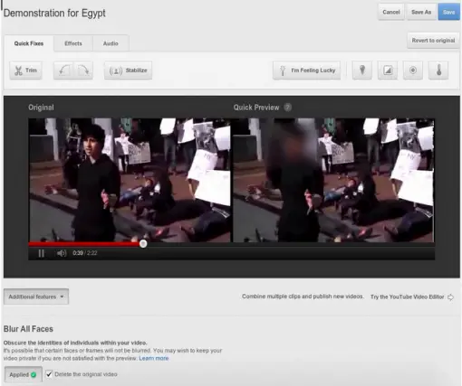 YouTube Face Blurring YouTube Face Blurring Tool