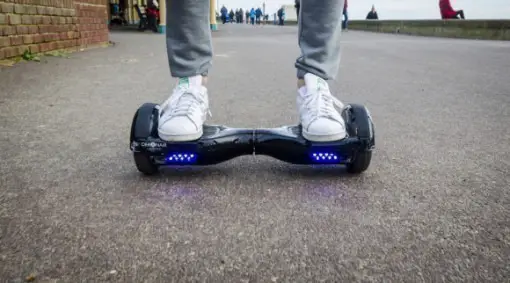 going around via a hoverboard